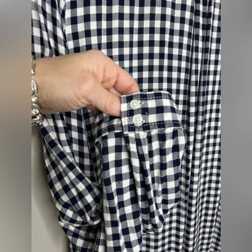 COMO VINTAGE - floral embroidered checkered button down shirt. XL - 🤩 - Picture 6 of 9